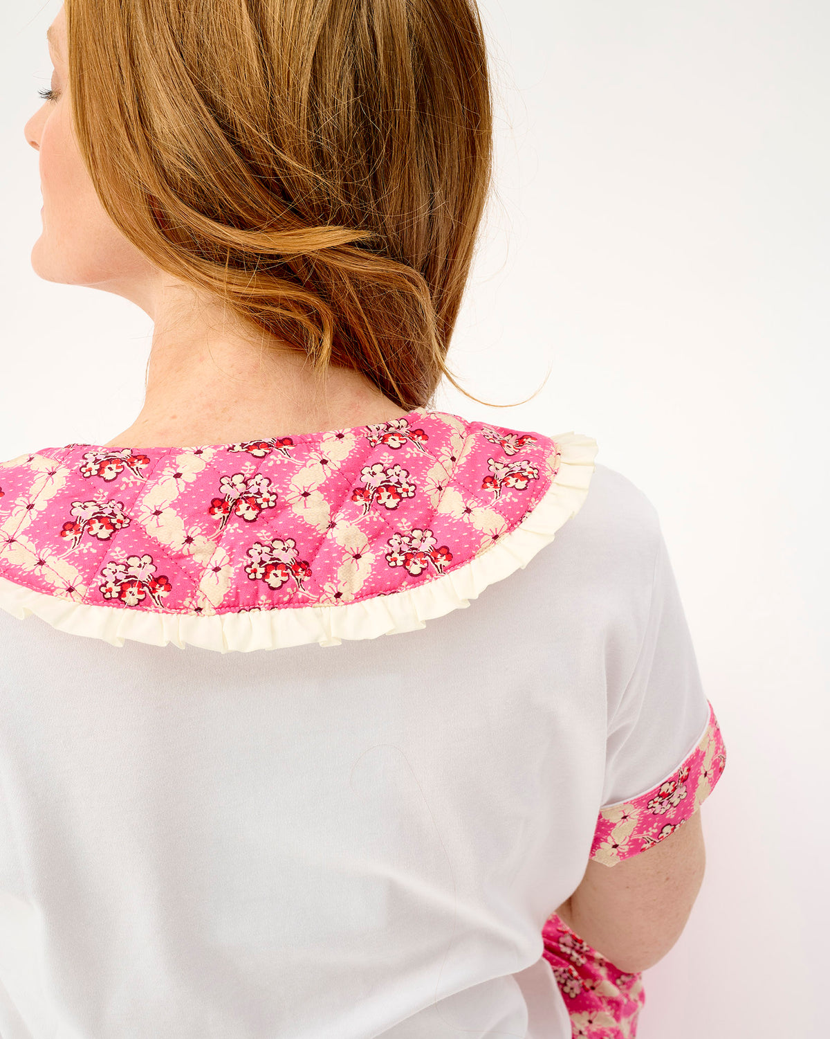 Pink Wave Quilted Cotton Collar