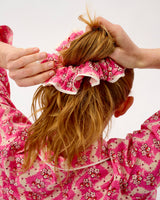 Pink Wave Cotton Hair Scrunchie