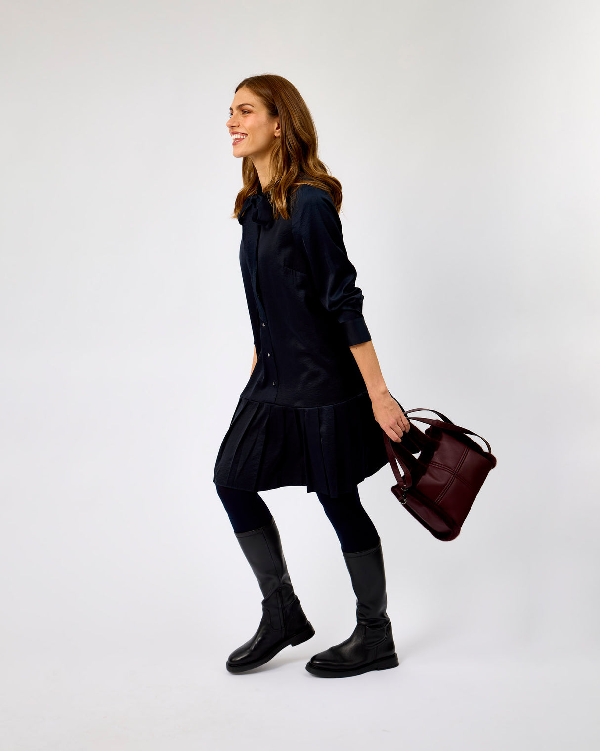 Dark Navy Roelien Bow Tie Dress