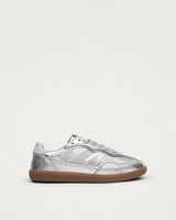 Silver Shimmer Rife Leather Trainers