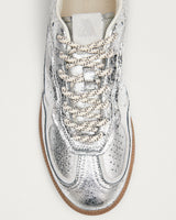 Silver Shimmer Rife Leather Trainers