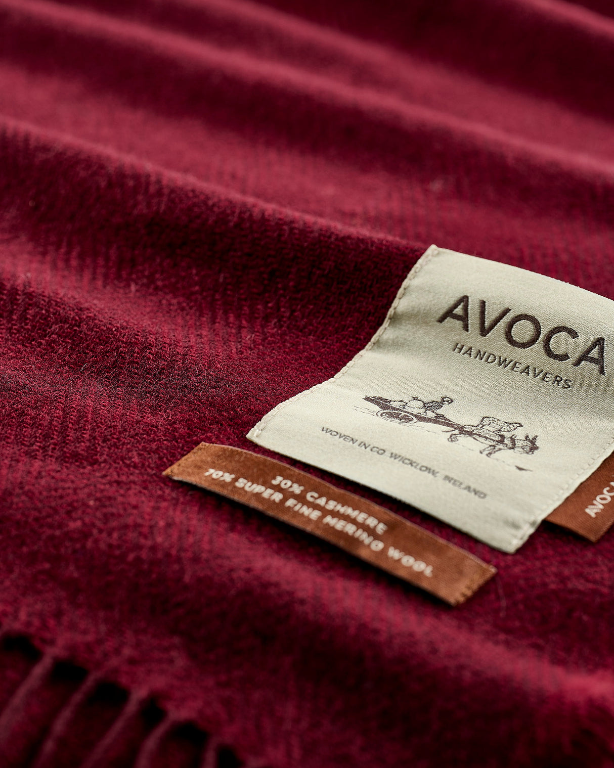 Burgundy Cashmere Wool Sandymount Scarf