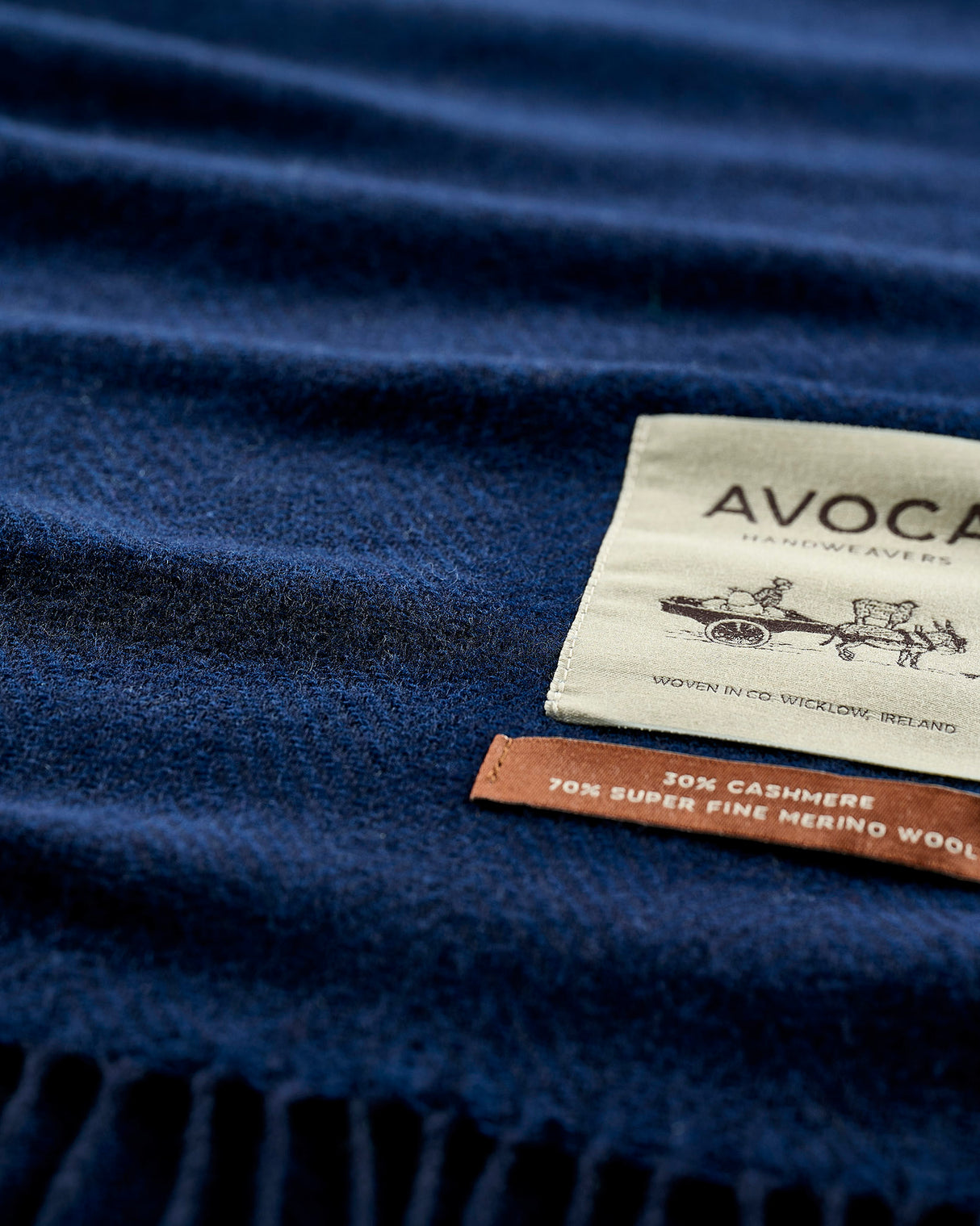 Navy Cashmere Wool Sandymount Scarf