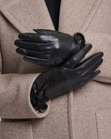 Black Bow Leather Gloves