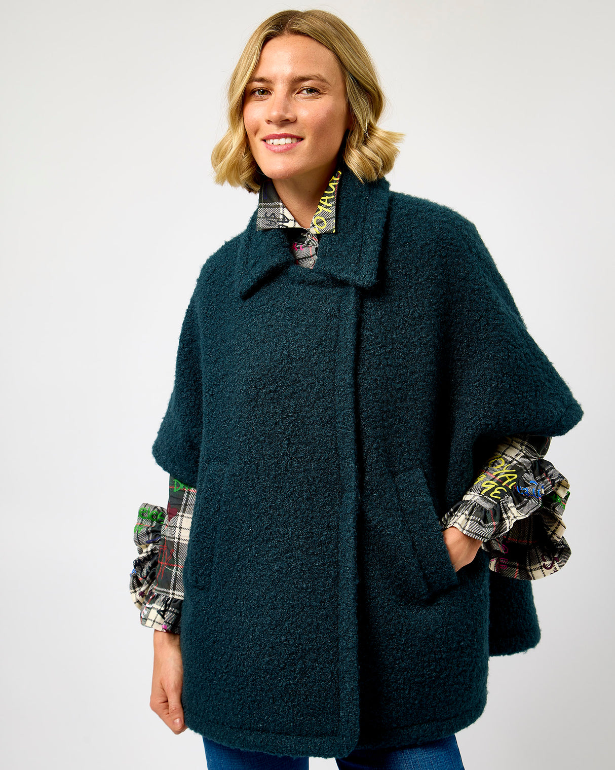 Teal Ink Teddy Coat
