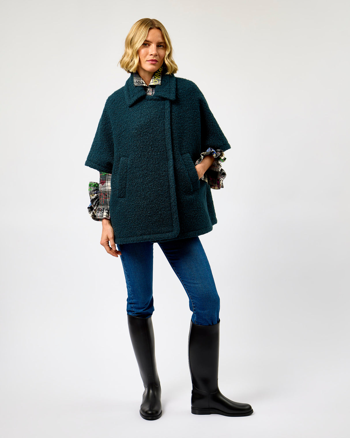 Teal Ink Teddy Coat