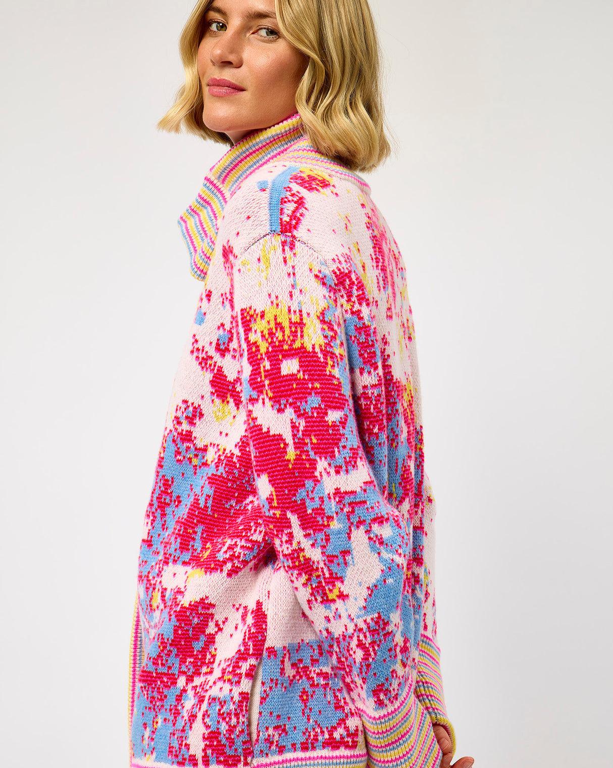 Fuchsia Cloud Merino Long Cardigan