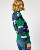 Deep Forest Crevice Barrel Merino Zip Cardigan