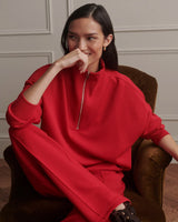 Red Marl Hawley Half Zip Sweatshirt