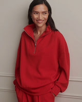 Red Marl Hawley Half Zip Sweatshirt