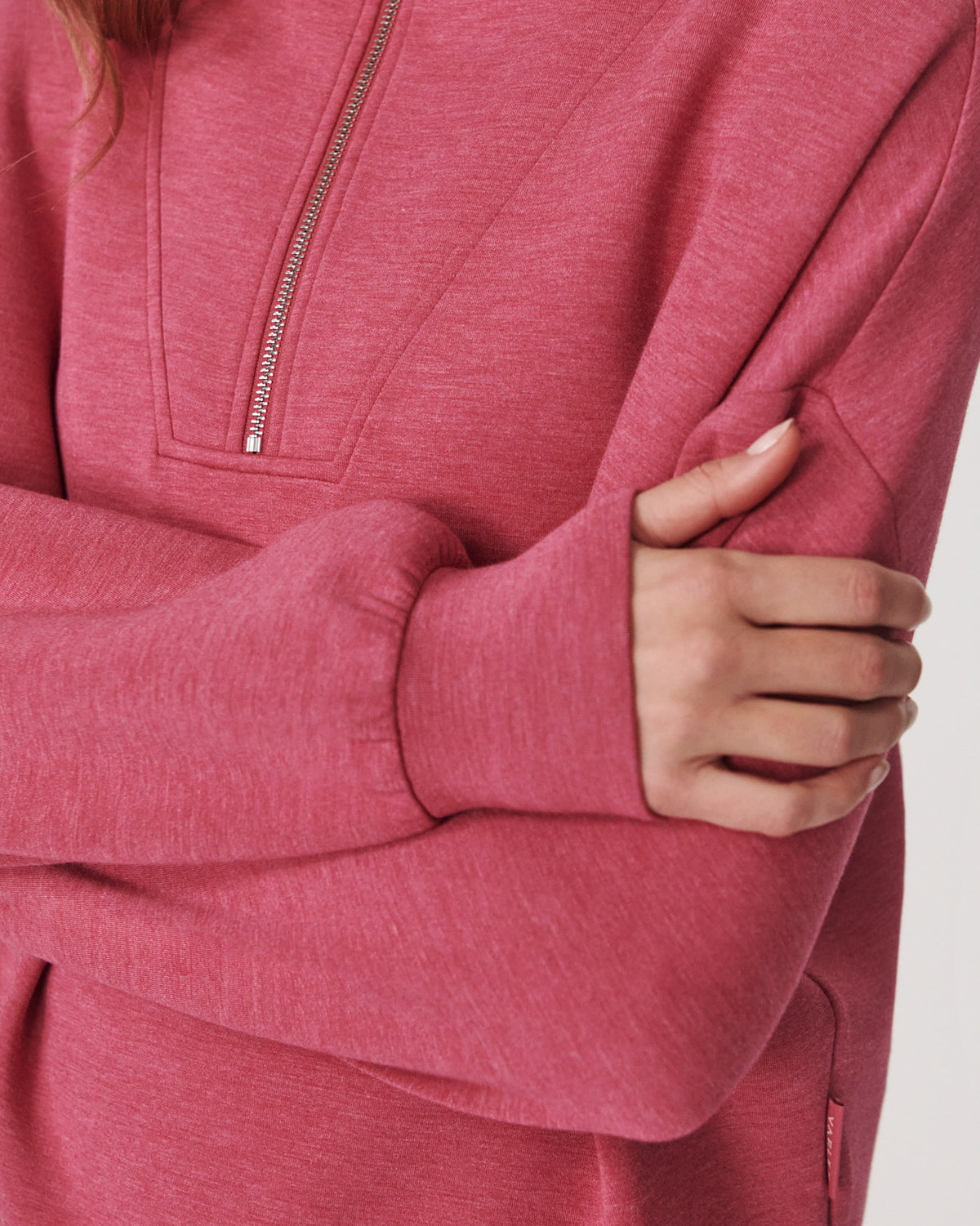 Red Marl Hawley Half Zip Sweatshirt