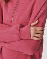 Red Marl Hawley Half Zip Sweatshirt
