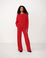 Red Marl Wide Leg Trousers