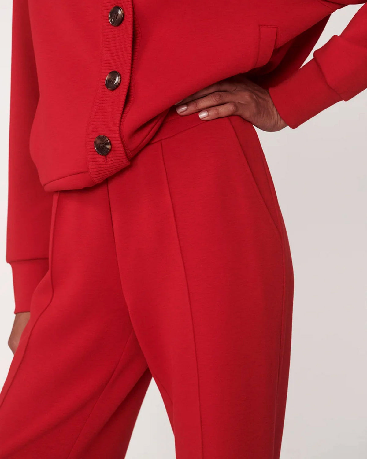 Red Marl Wide Leg Trousers