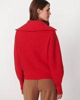 Washed Red Enrico Zip Knit Jacket