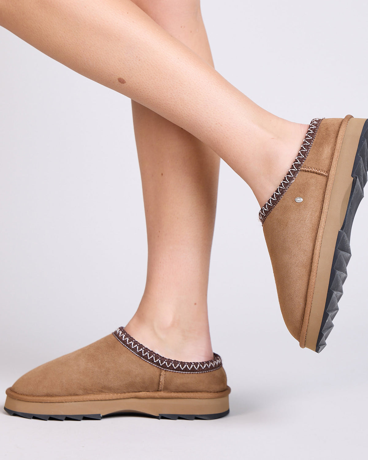 Chestnut Sharky Scuff Sheepskin Mule Slippers