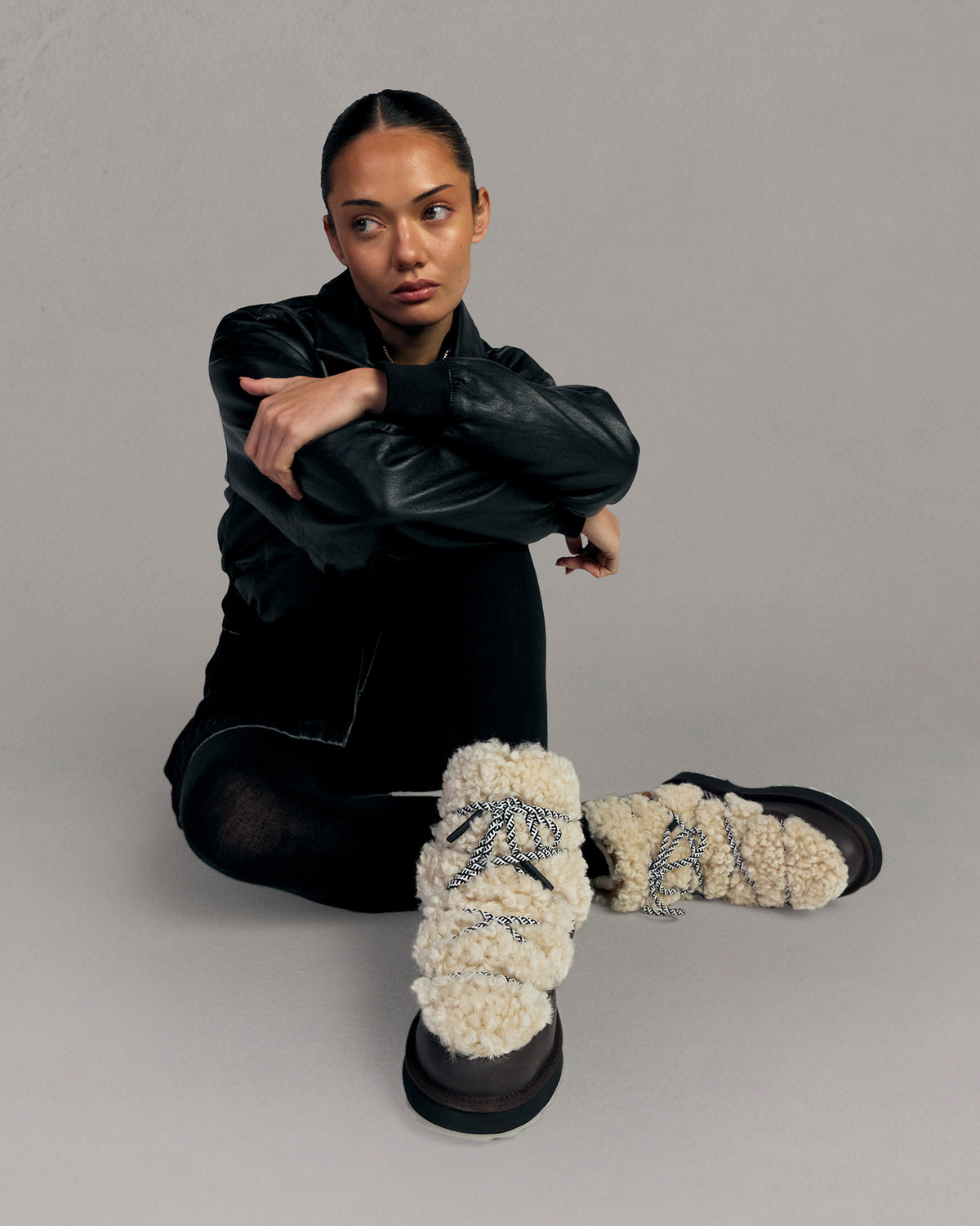 Chestnut Blurred Teddy Boots