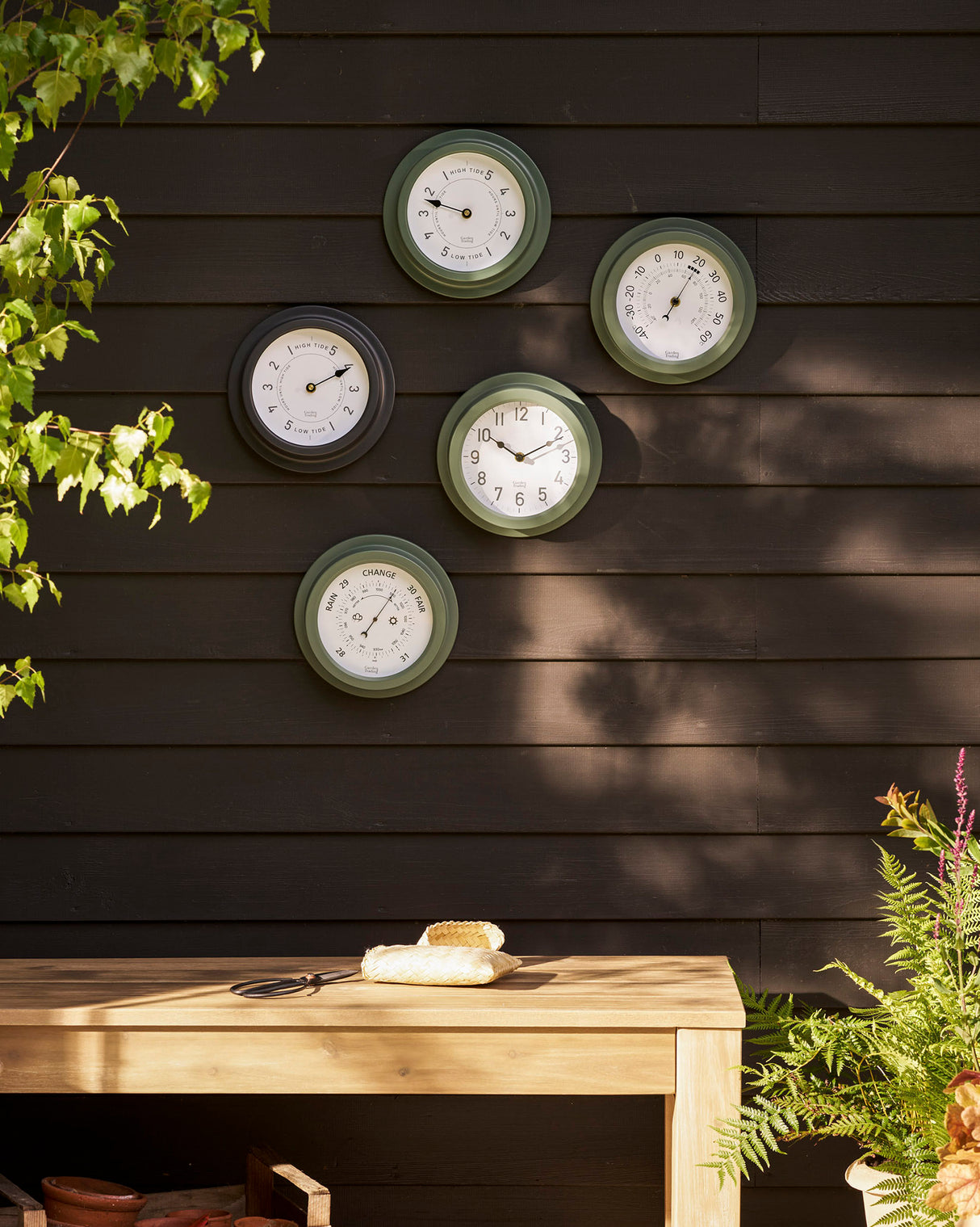 Carbon Narberth Powder Coated Steel Tide Clock