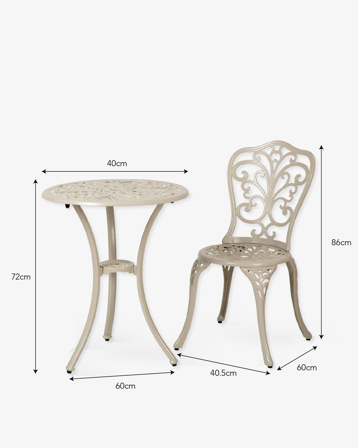 Clay Watemoor Bistro Aluminium Chairs & Table Set