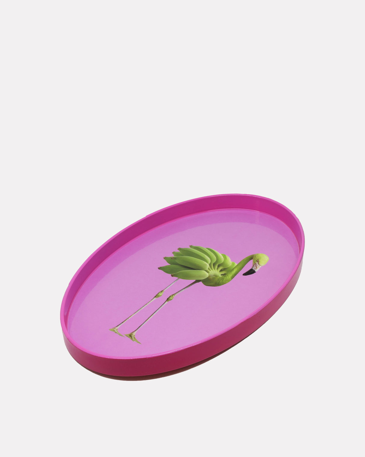 Pink Oval Flamingo Tray