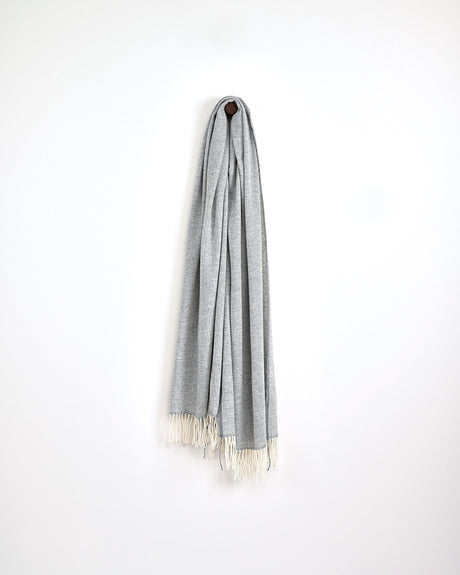 White & Grey Cashmere Wool Sandymount Scarf