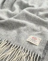 White & Grey Cashmere Wool Sandymount Scarf