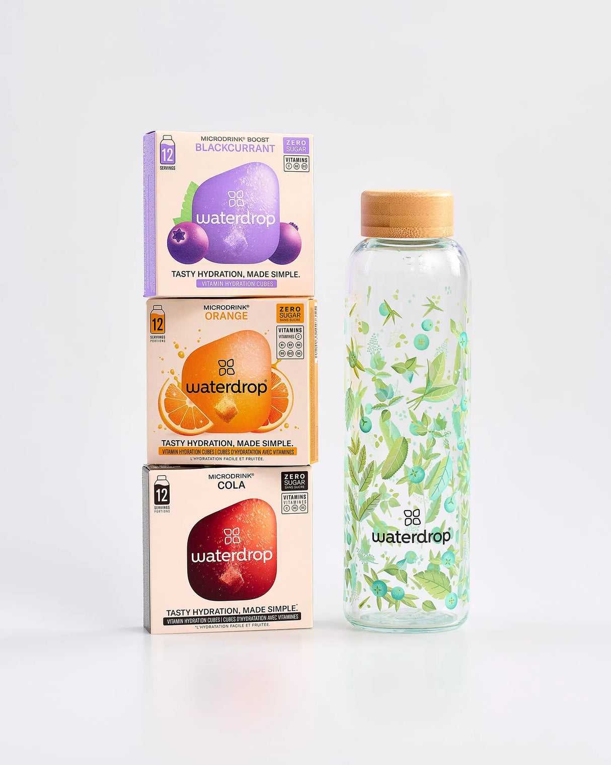 Waterdrop Avoca Exclusive Green Glass Bottle & 3 Pack Bundle
