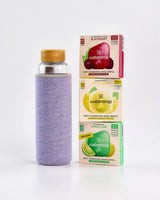 Waterdrop Purple Glass Water Bottle & 3 Pack Bundle