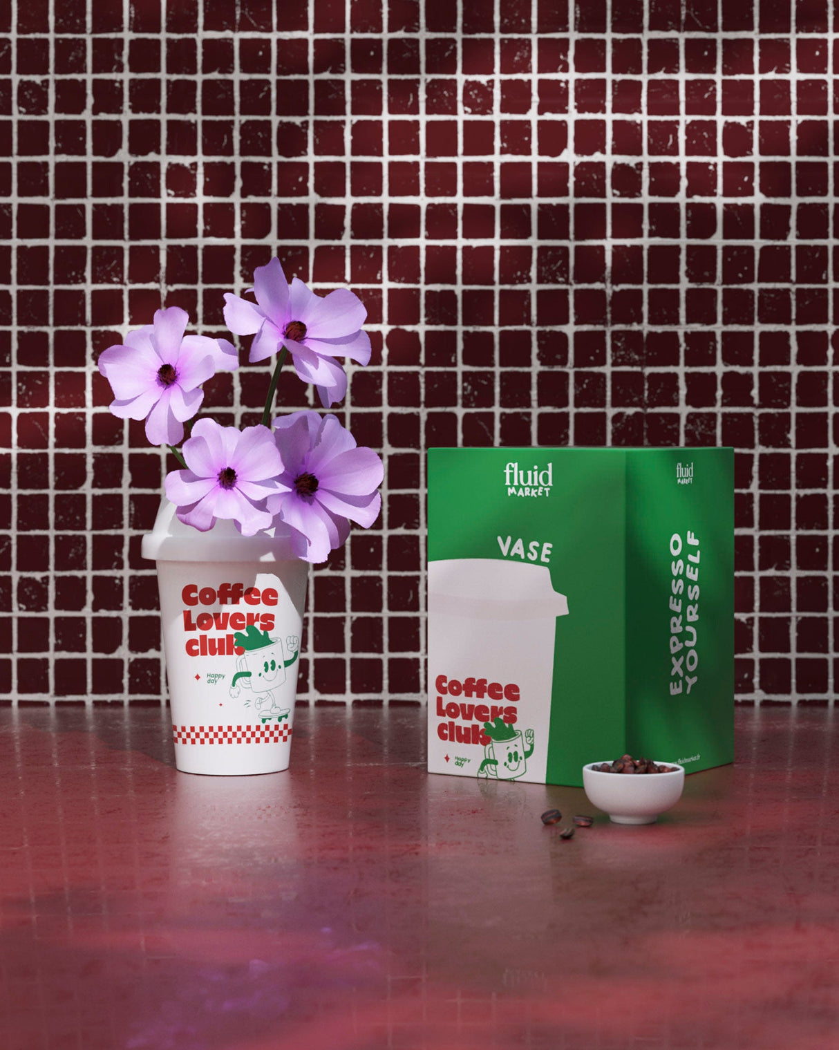 Coffee Cup Ceramic Vase