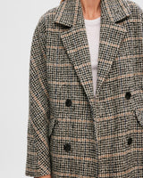 Black Check Element Wool Coat