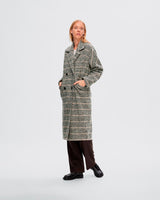 Black Check Element Wool Coat