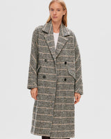 Black Check Element Wool Coat
