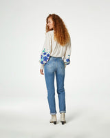 Cream Harry Blue Embroidered Blouse