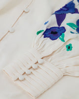 Cream Harry Blue Embroidered Blouse
