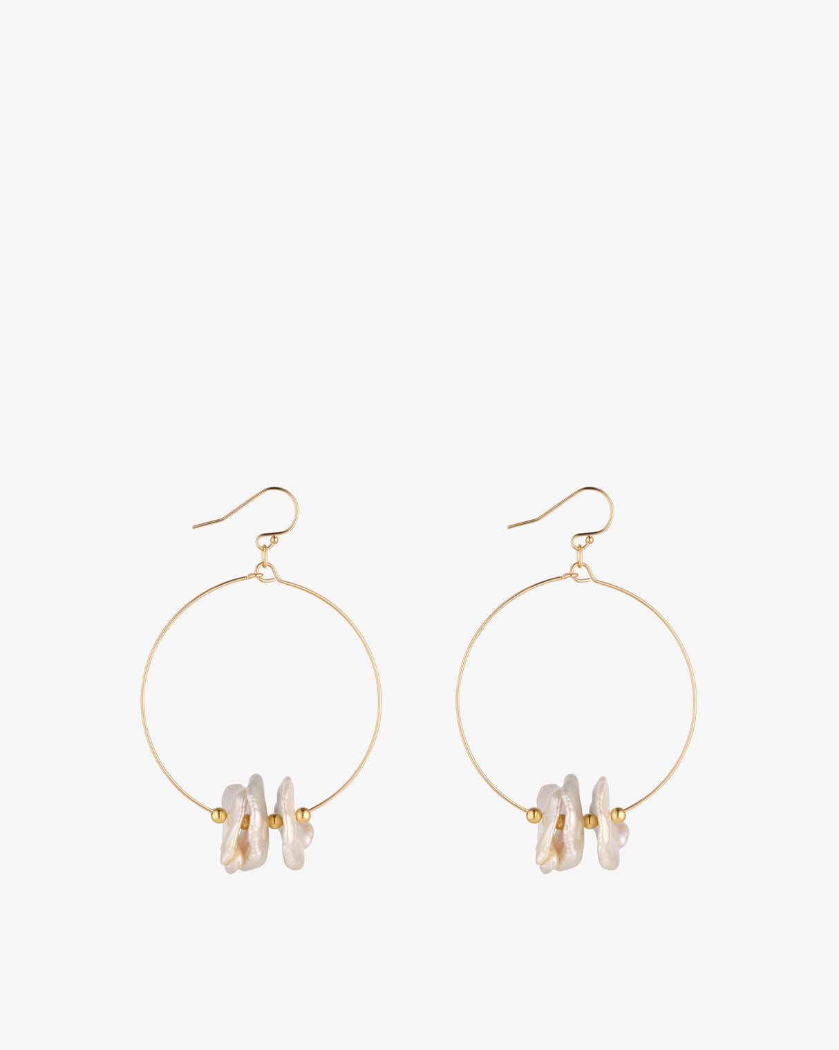 Gold Filled Keshi Pearl Hoop Earrings