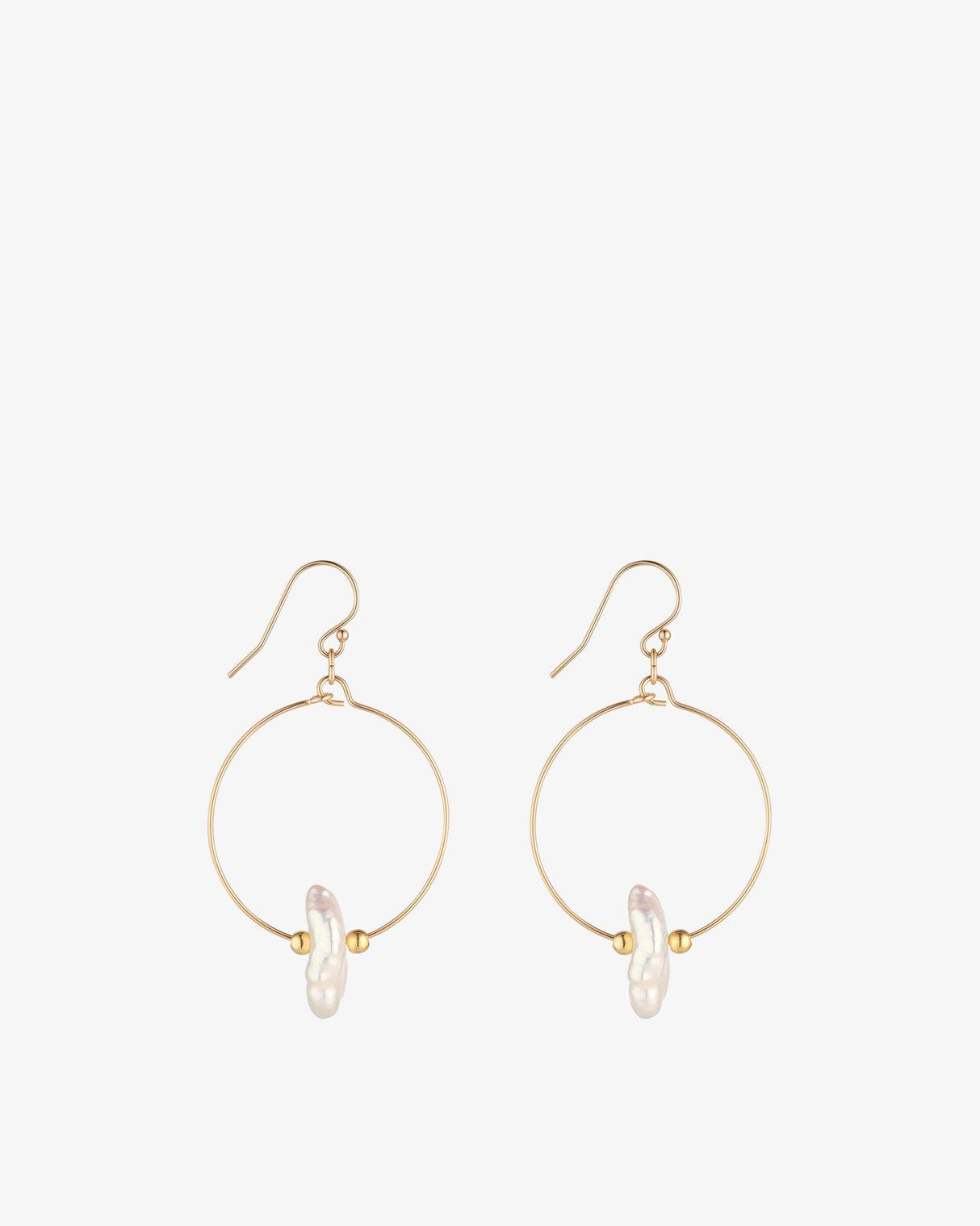 Gold Filled Keshi Pearl Hoop Earrings