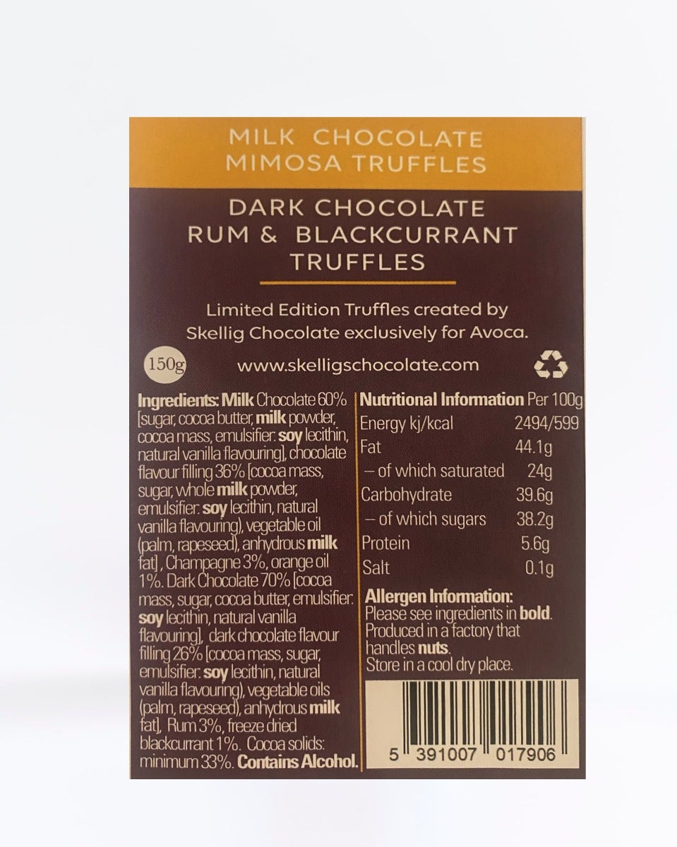 Avoca X Skelligs ChocolateTruffles - Mimosa & Rum