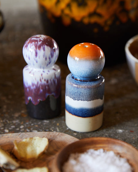 Stargaze 70s Ceramics Salt & Pepper Jars Set