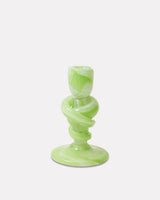 Green Glass Knotted Candle Holder