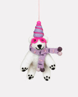 Handmade-Felt-Luna-Polar-Bear-Tree-Decoration