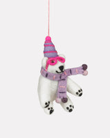 Handmade-Felt-Luna-Polar-Bear-Tree-Decoration