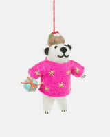 Handmade-Felt-Pudding-Polar-Bear-Tree-Decoration