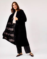 Night Grey & Black Check Aida Double Breasted Reversible Coat