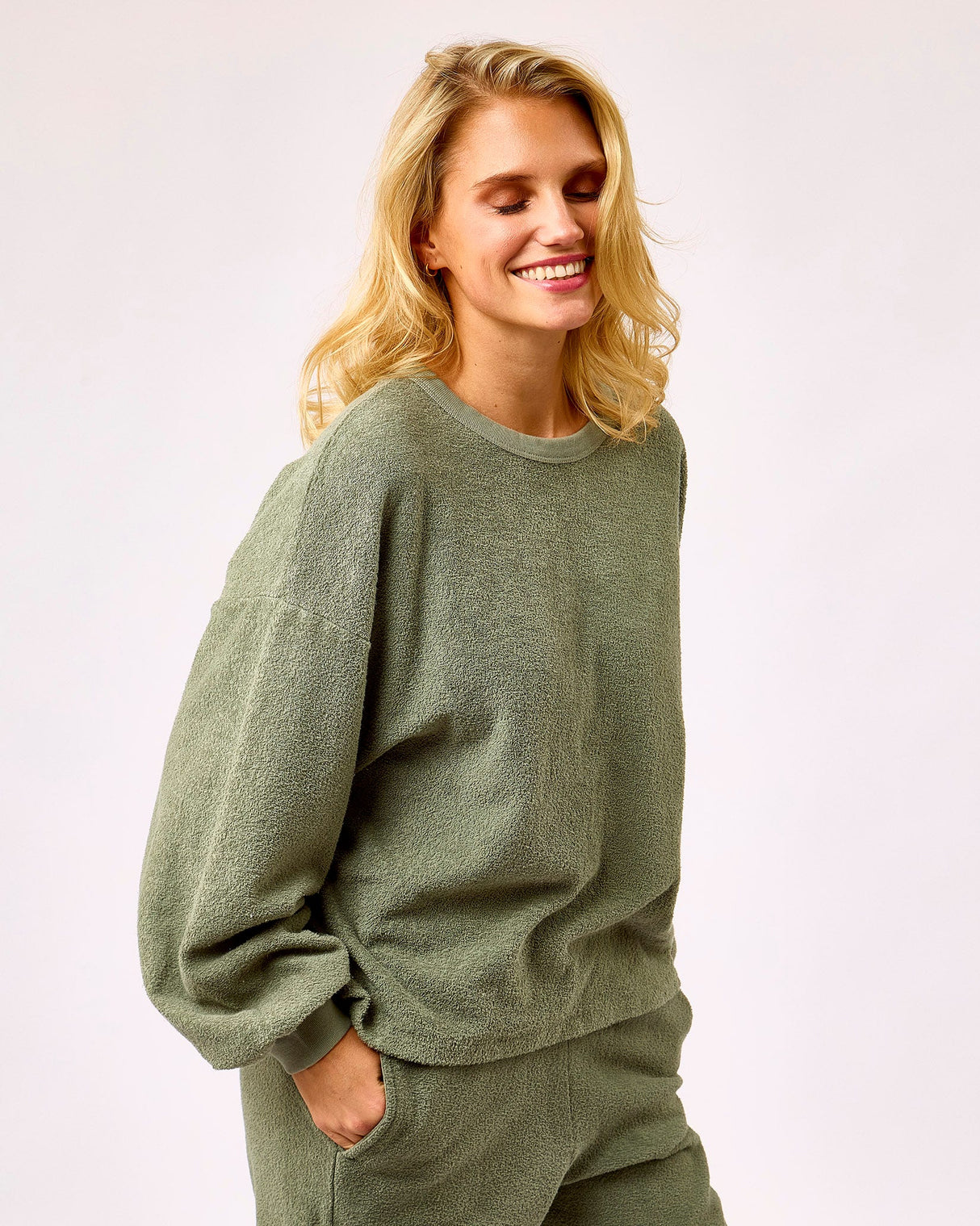 Clay-Green-Boby-Textured-Sweatshirt