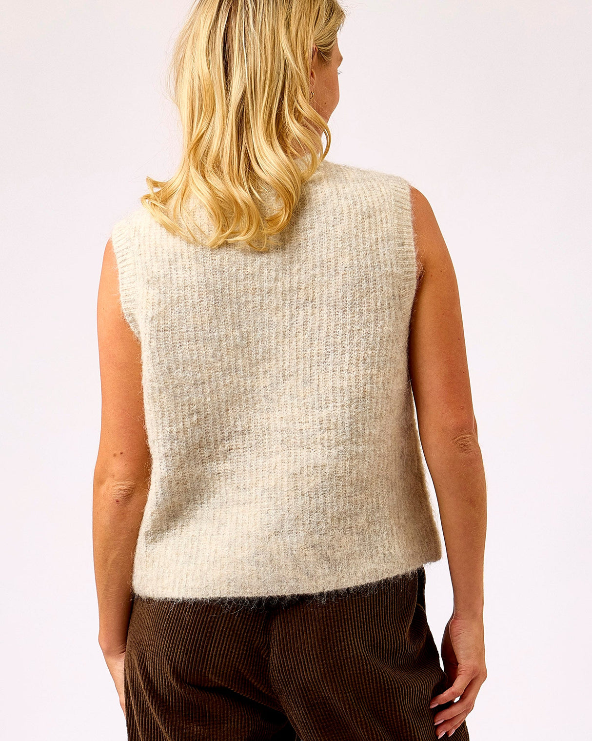 Powder Grey East Cardigan Vest