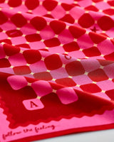 Pink & Red Checkers 100% Silk Scarf