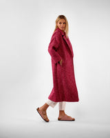 Raspberry Light Donegal Wool & Mohair Coat