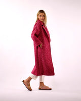 Raspberry Light Donegal Wool & Mohair Coat