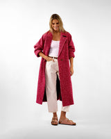 Raspberry Light Donegal Wool & Mohair Coat