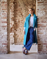 Turquoise Light Donegal Wool & Mohair Coat